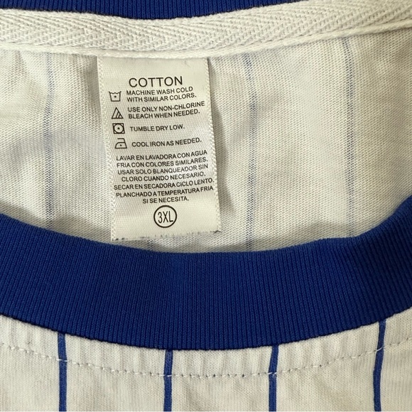 Los Angeles Dodger Fan Athletic Crew Neck Tee Striped Blue and White Sz 3XL - Picture 5 of 9